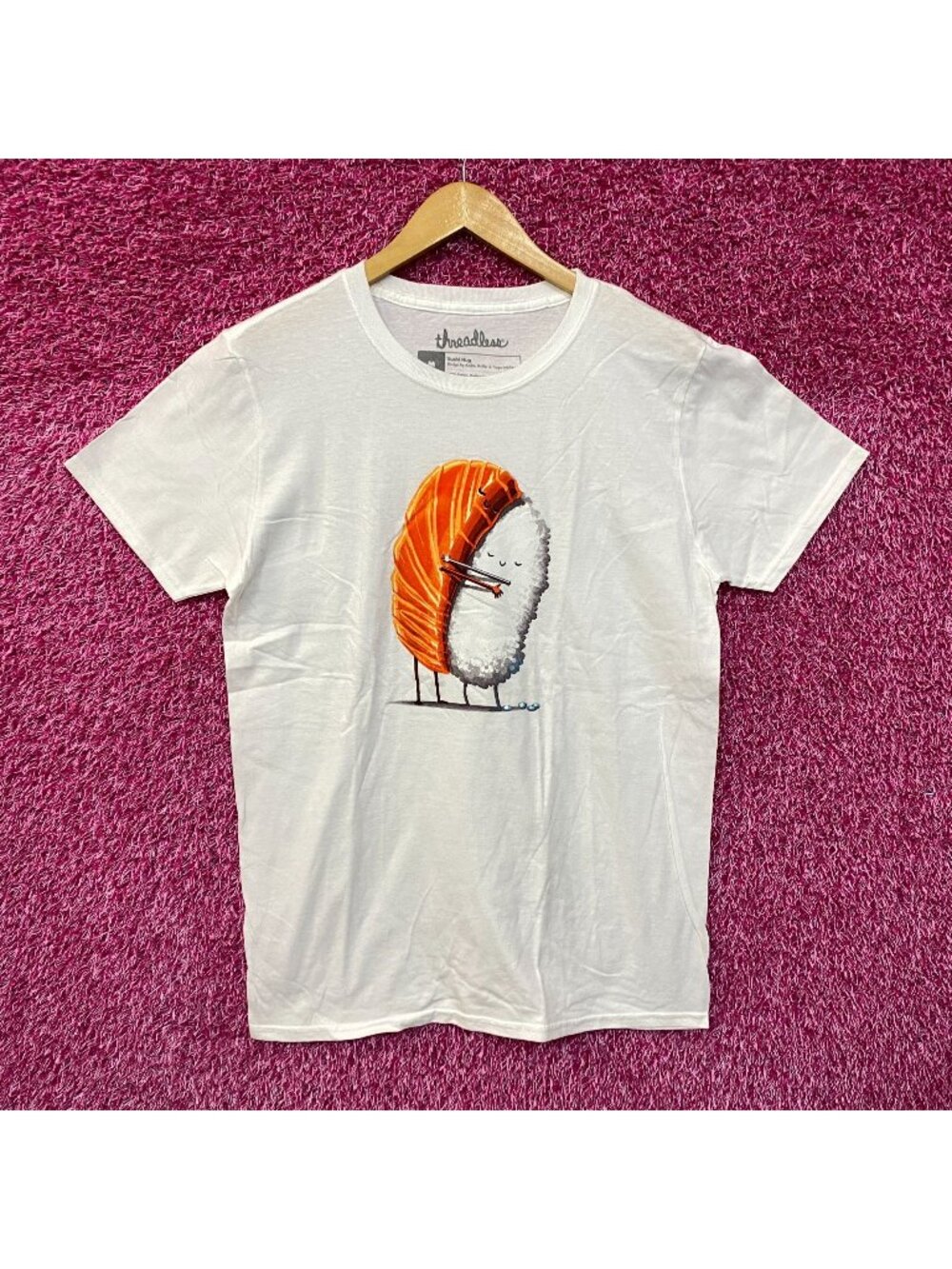 Hugging sushi white Tshirt size medium